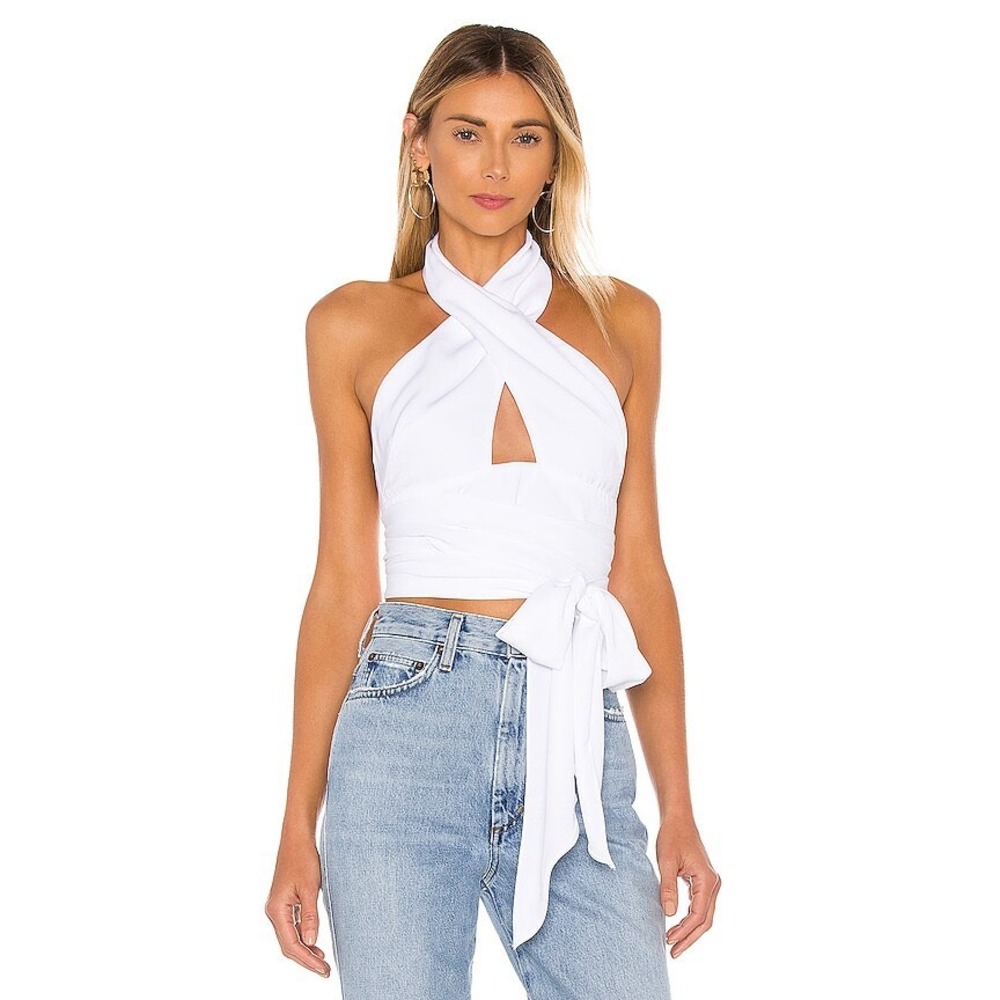 White Wrap Halter Crop Top - Stylish Women's Summer Top
